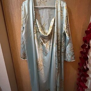 Light Blue Women's Slip with Matching Kimono Robe